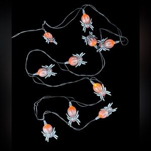 Vintage Halloween String Lights Spider Blow Mold Tarantula 90s Works